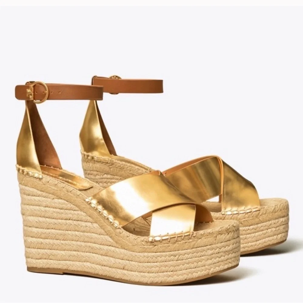Tory Burch Selby Wedge Platform Espadrille Sandals size 6.5